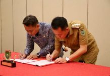 Pj Gubernur Agus Fatoni Teken MoU Pemanfaatan Data dan Informasi Geospasial Bersama Kepala Badan Informasi Geospasial (BIG) RI