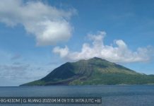 PVMBG Catat 944 Kali Aktivitas Gempa Gunung Ruang dalam Sehari