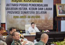 Antisipasi Karhutla 2024, Pj Gubernur Sumsel Elen Setiadi Gelar Rakor Aktivasi Posko Pengendalian Karhutla