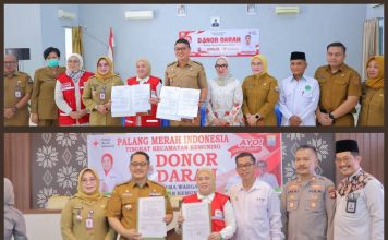 PMI Palembang Teken Mou dengan Kecamatan Kalidoni dan Kemuning, Perkuat Gerakan Donor Darah