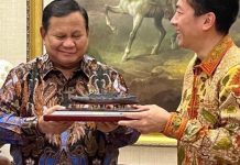 Bertemu Prabowo, Menhan Jepang Beri Miniatur Kapal Perang Legendaris Mikasa