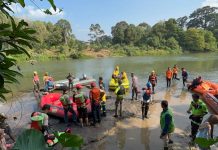 RESPON CEPAT BASARNAS CARI SISWA SD YANG TENGGELAM DI SUNGAI ENIM