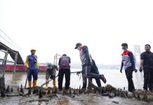 Enam Relawan Pertamina Peduli RU Plaju Turut Berkontribusi Dalam Aksi Clean Up Sungai Musi
