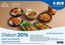Emperor Restaurant ASTON Palembang Hadirkan Promo Diskon 20% Bersama BCA